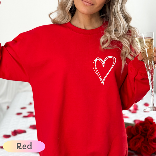 Minimal Heart Shirt, Valentine’s Day Shirt, Simple Love Tee, Red Heart T Shirt, Romantic Gift for Her, Minimalist Valentine Tee