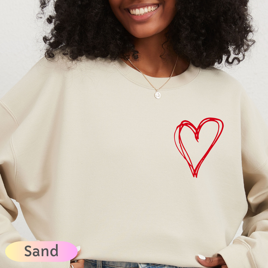 Minimal Heart Shirt, Valentine’s Day Shirt, Simple Love Tee, Red Heart T Shirt, Romantic Gift for Her, Minimalist Valentine Tee